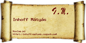 Inhoff Mátyás névjegykártya