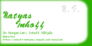 matyas inhoff business card